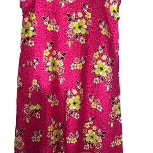 Vibrant Hawaiian Luau Floral MuMu Dress Vacation Resort Festival Beach